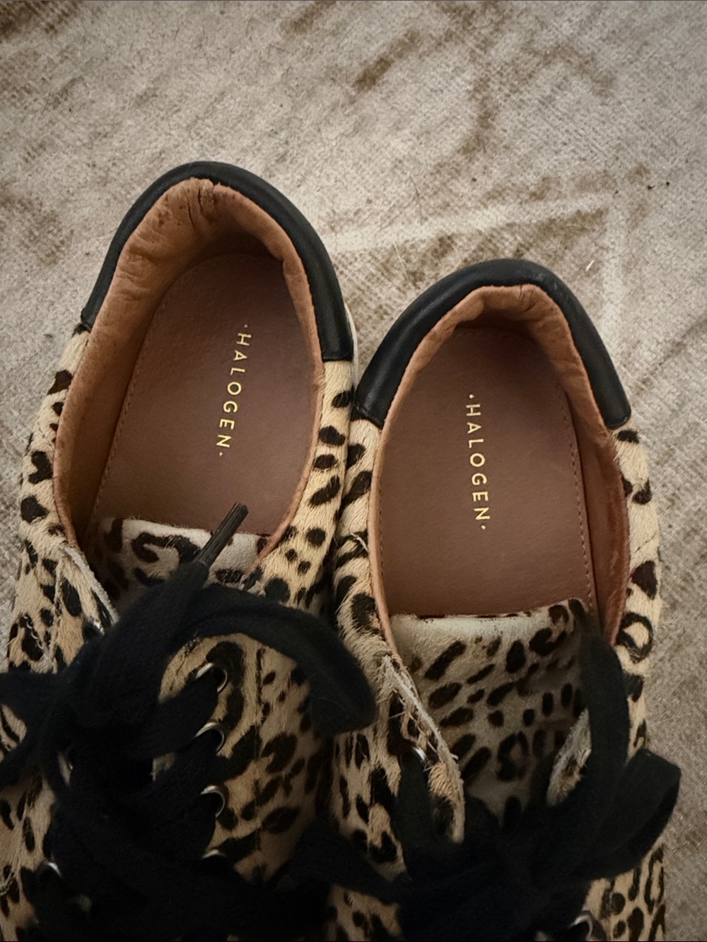 Halogen Leopard-Print Platform Sneakers in Tan & Black - Picture 3 of 3